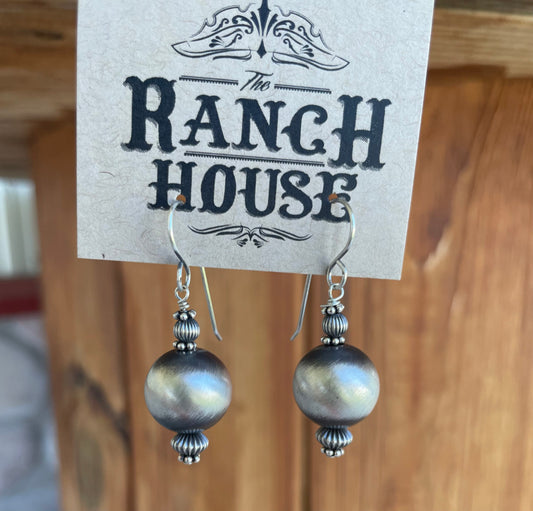 Grande Navajo Pearl Dangle Earrings