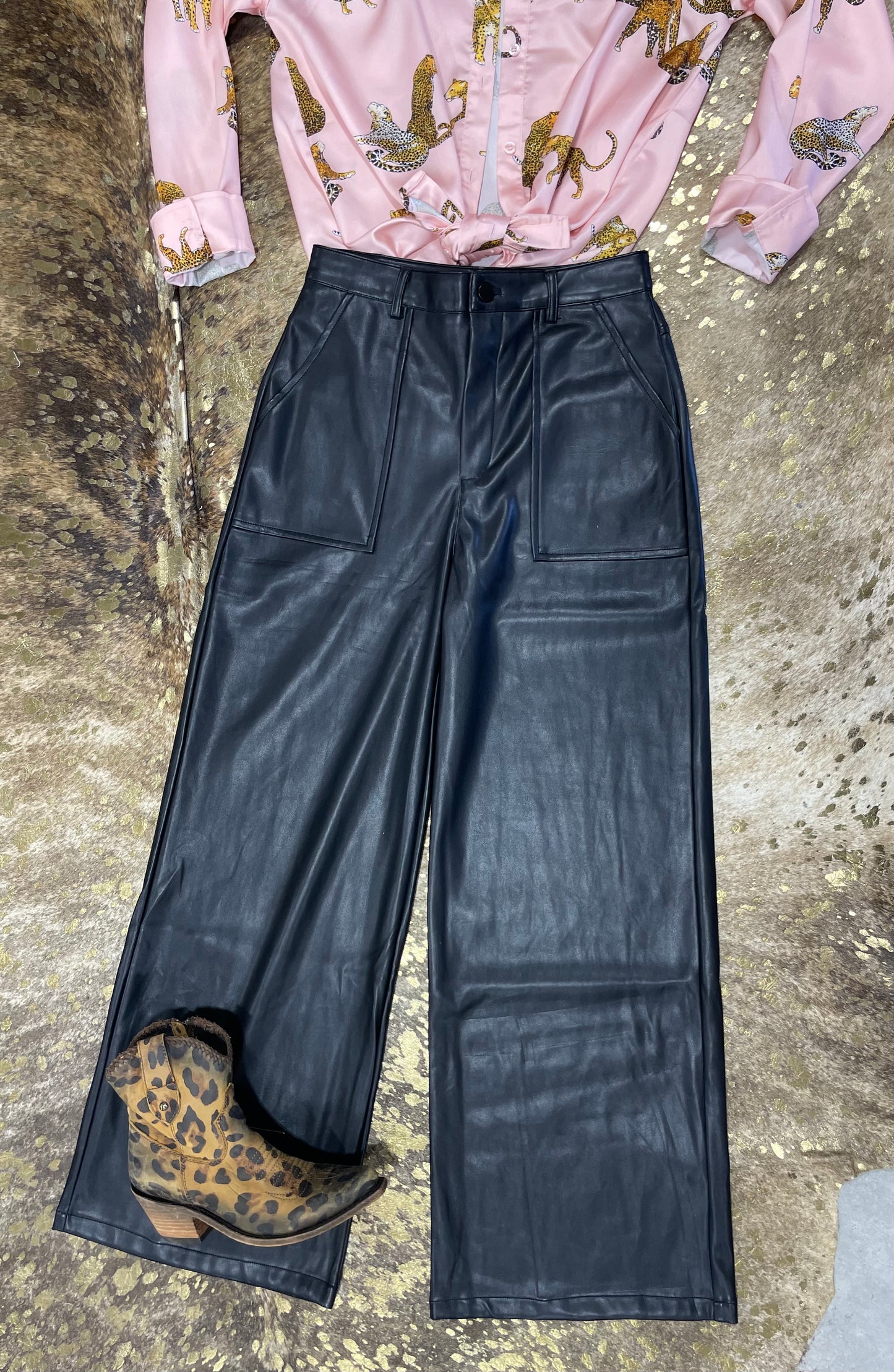 Black Pleather Pants - Fore Collection