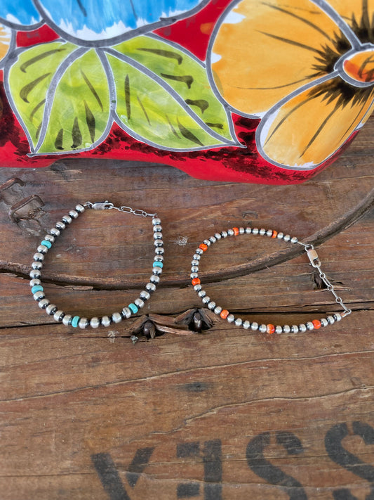 Navajo Pearl and Turquoise Bracelet