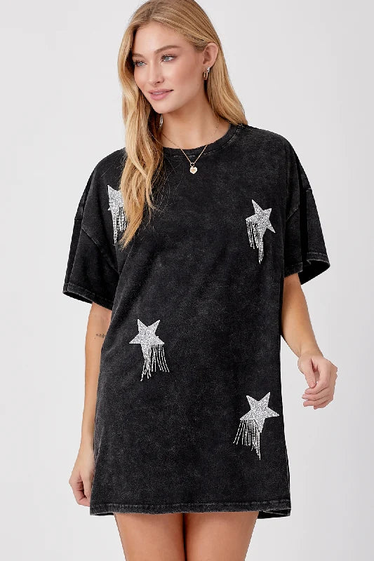Shining Star T-Shirt Dress-  BaeVely
