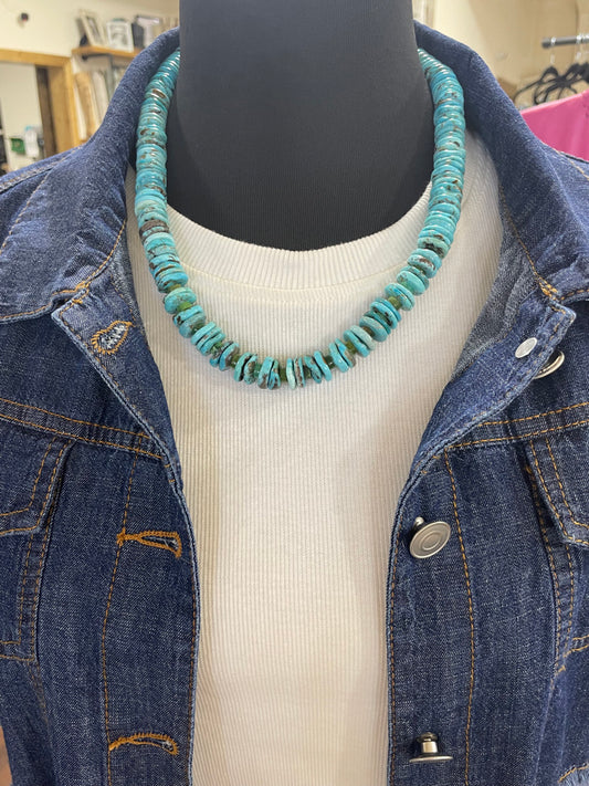 Cherokee Turquoise Disc Necklace