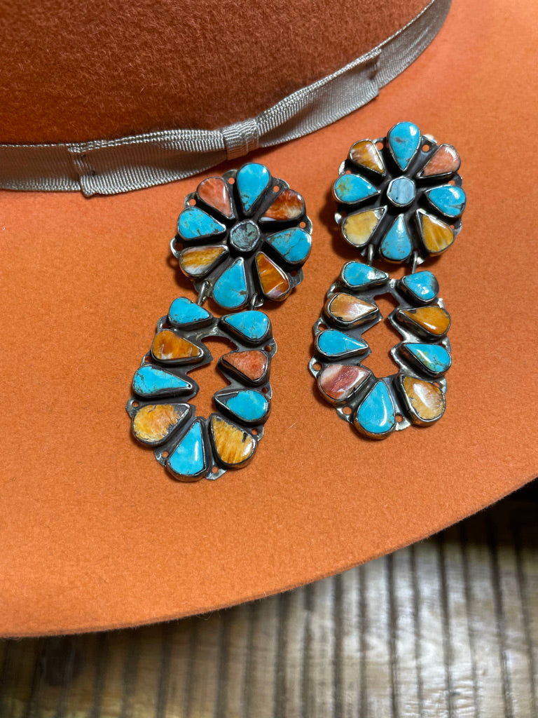 Double D Multi-Colored Turquoise Earrings