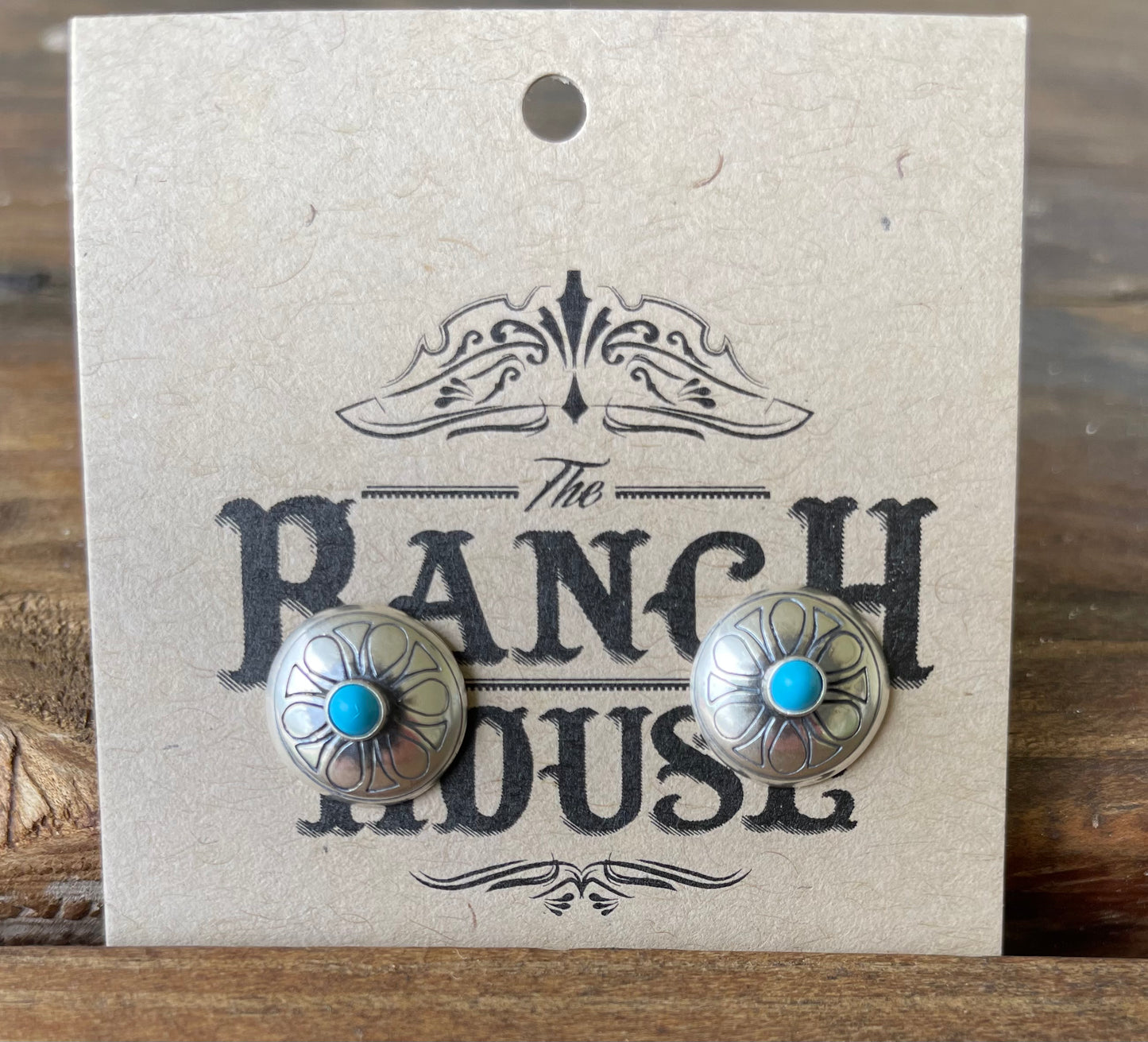Bitty Concho and Turquoise Earrings