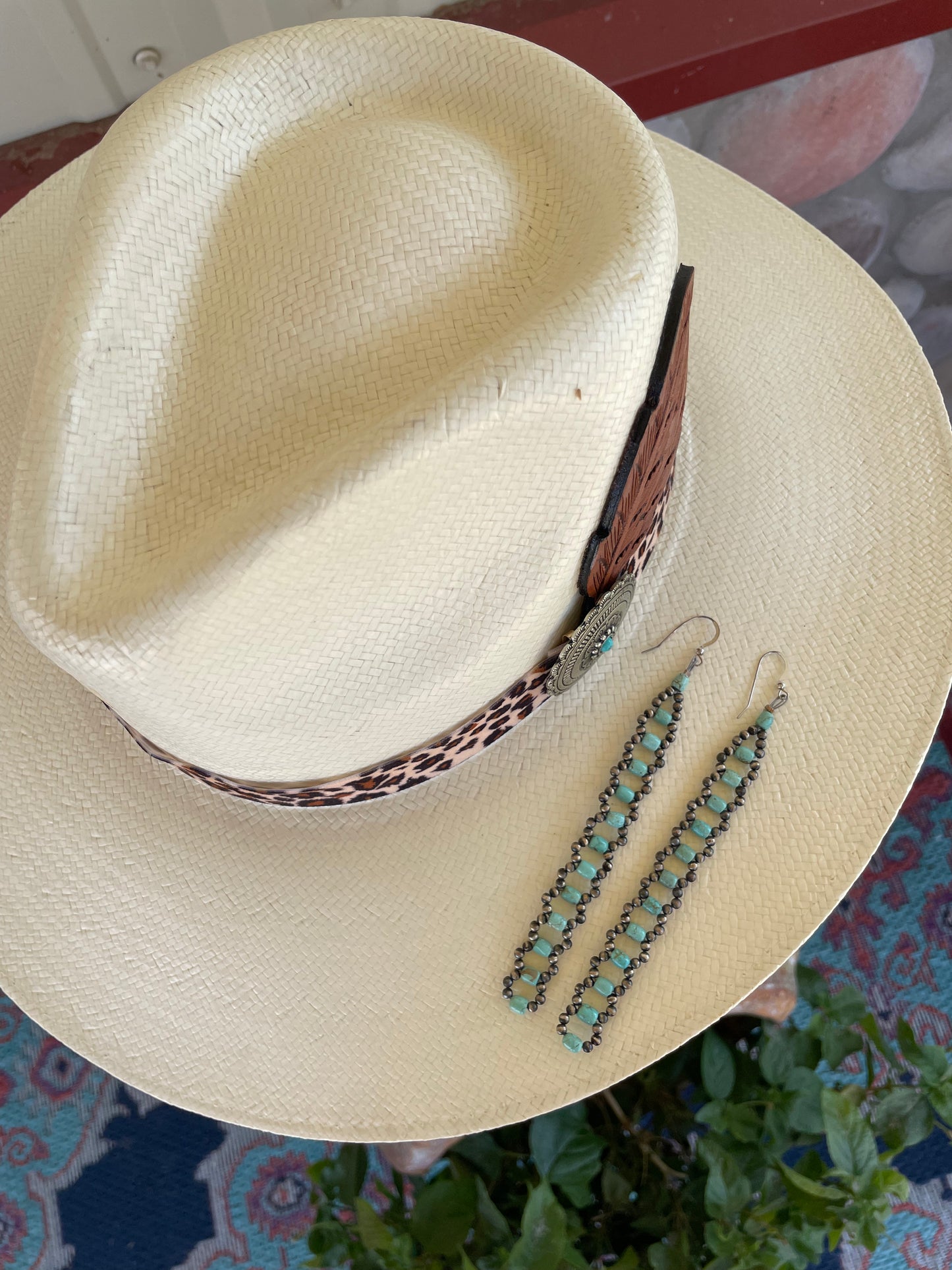 Chain Hang Low Turquoise Earrings