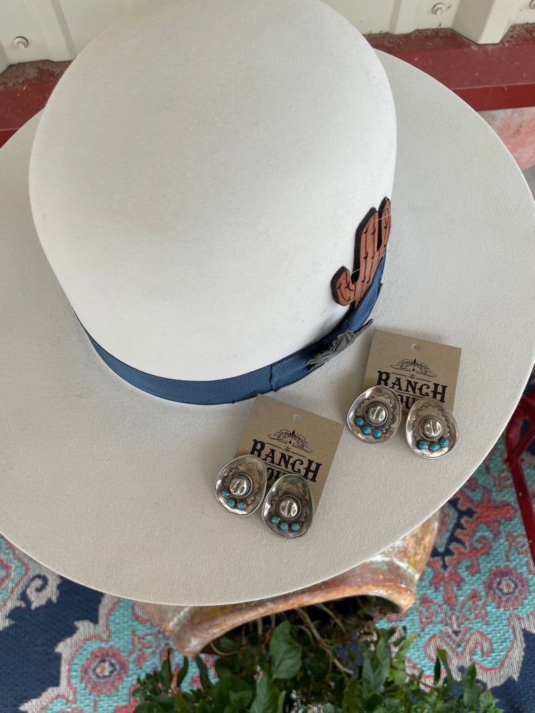 Cowboy Hat Turquoise Earrings