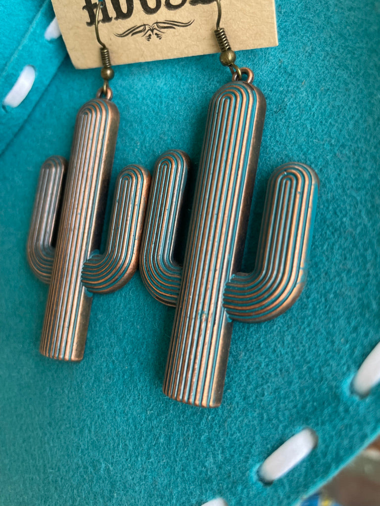 Copper Cactus Earrings