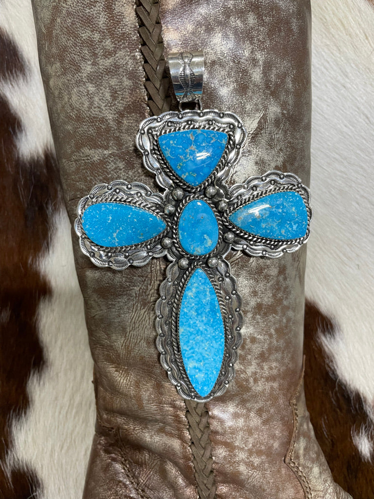 It Is Well With My Soul - Turquoise Cross Pendant