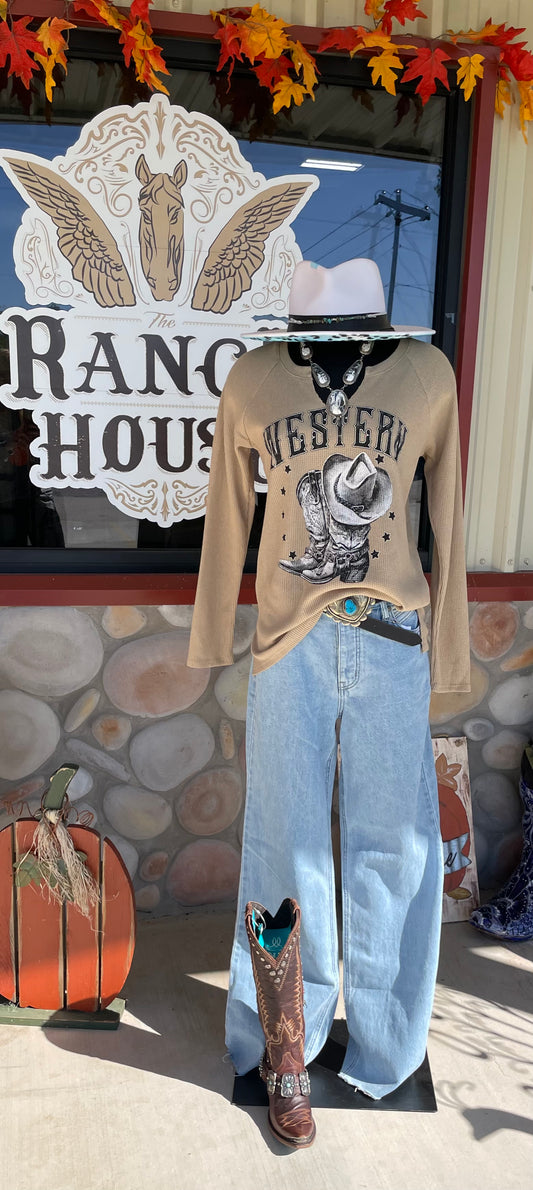 Western Boots Long Sleeve Shirt - Zutter