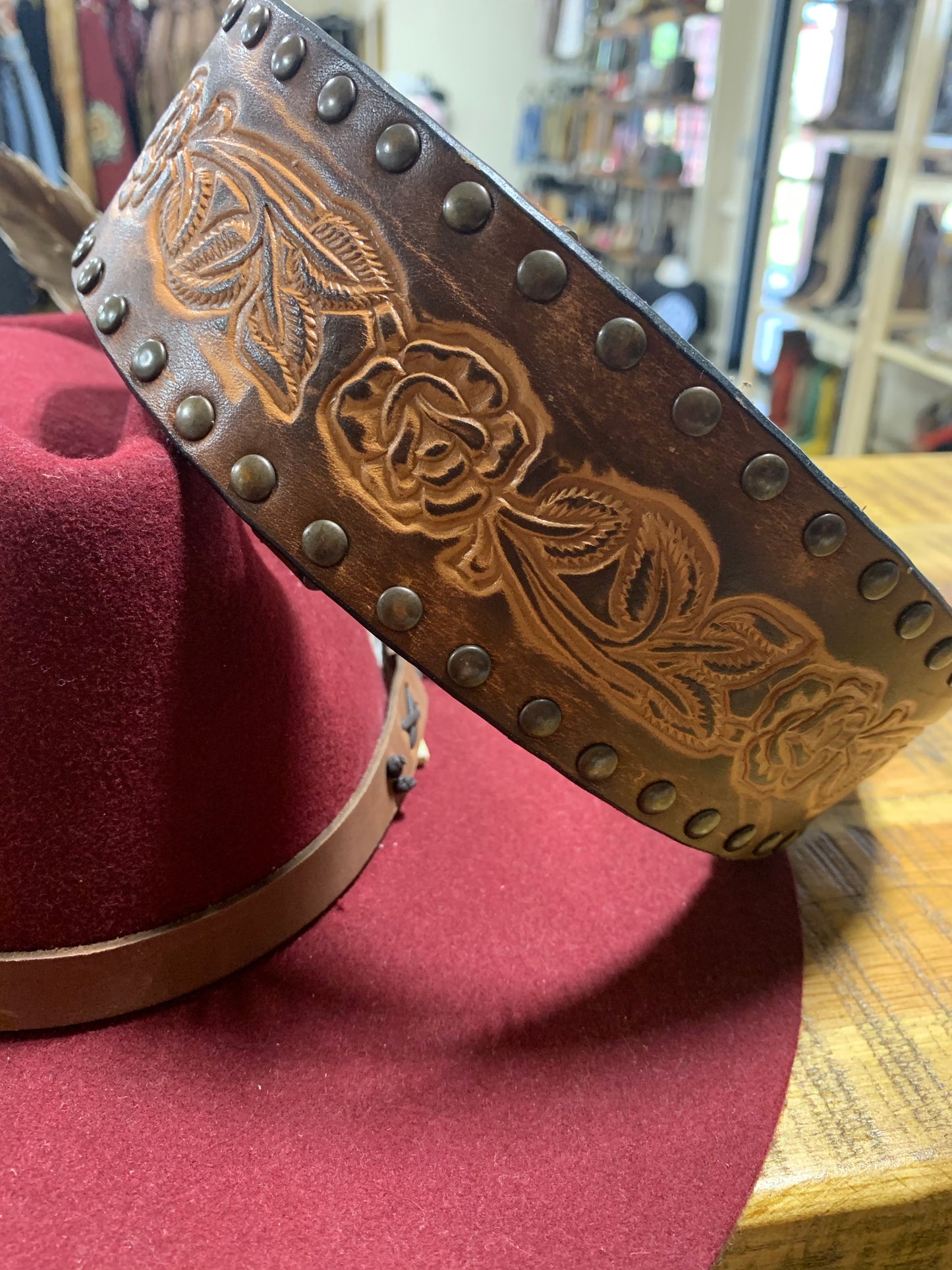 Barbosa Hand Tooled Leather Strap