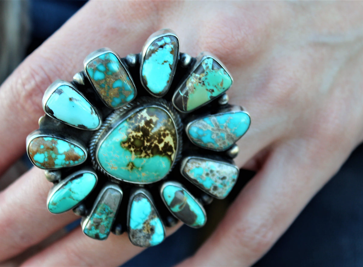 Caribbean Waters Turquoise Cluster Ring
