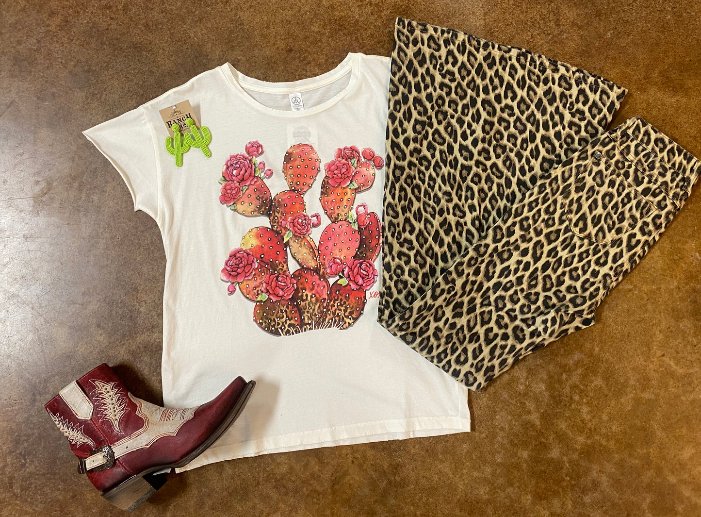 Leopard Rose Cactus T-Shirt