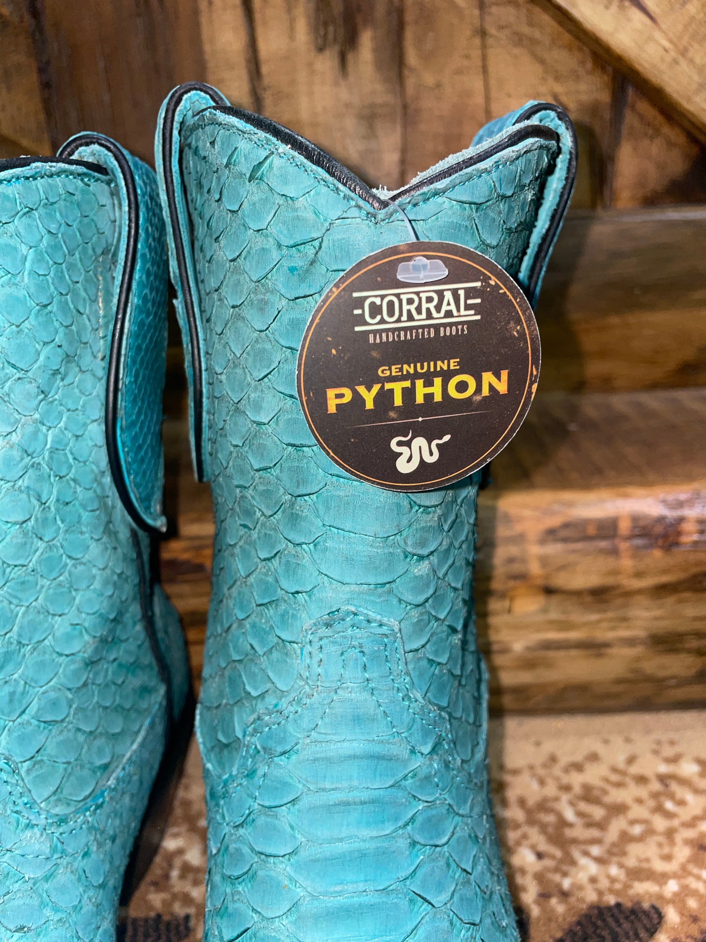 Corral Turquoise Python Booties
