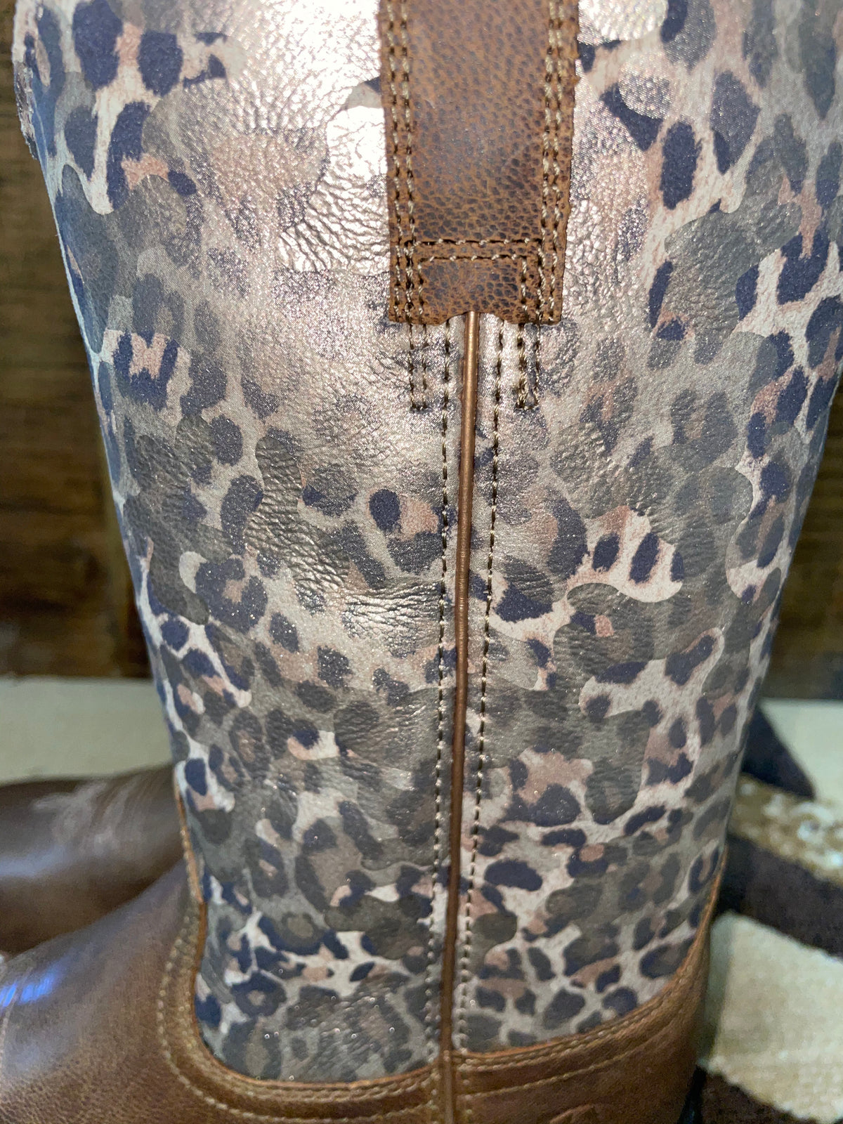 Ariat Round Up Metallic Leopard Boots