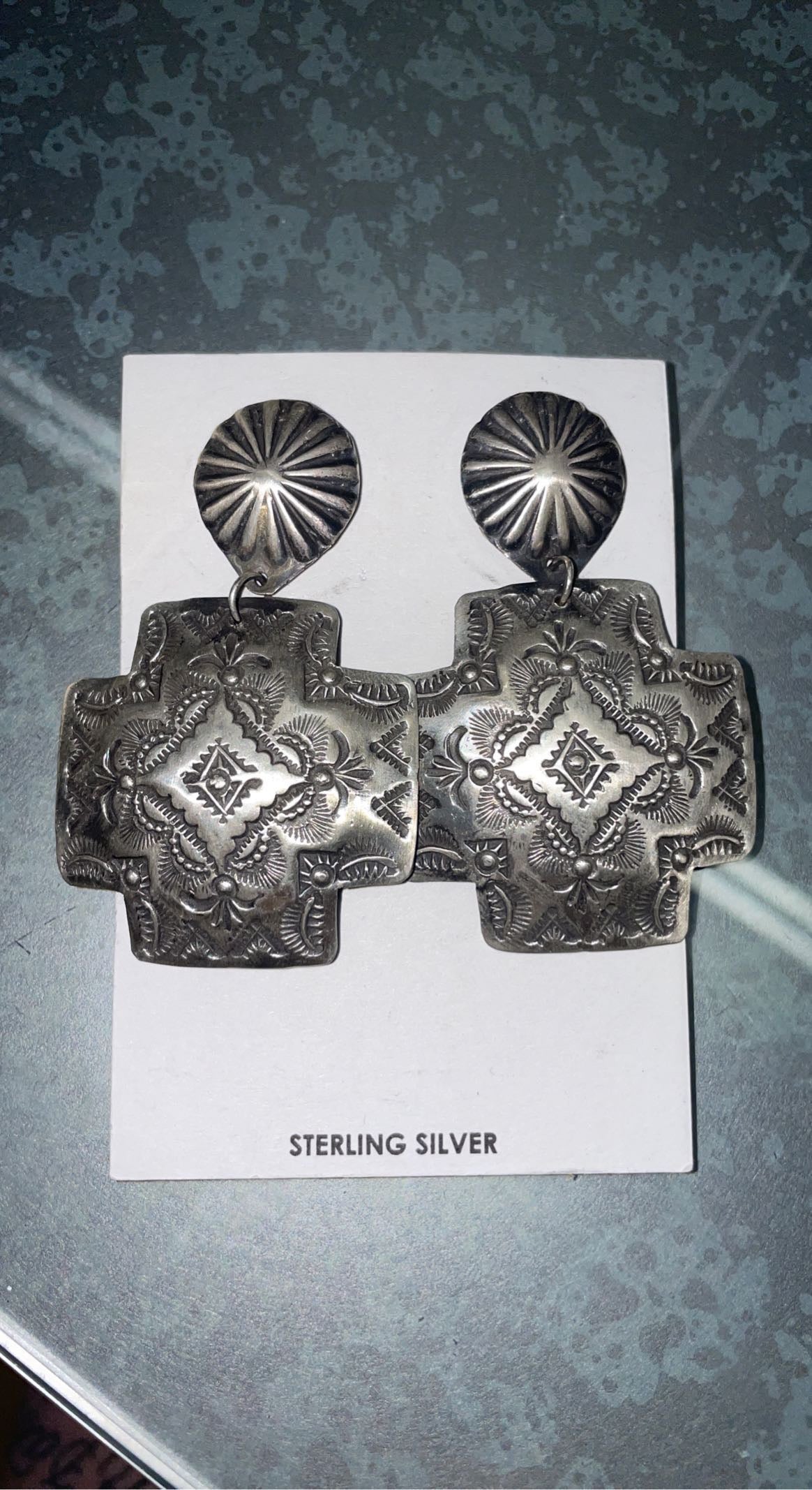 Sterling Cross Earrings