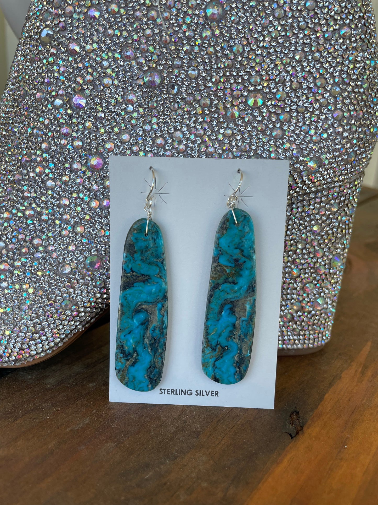 Starry Night Turquoise Slabs Earrings